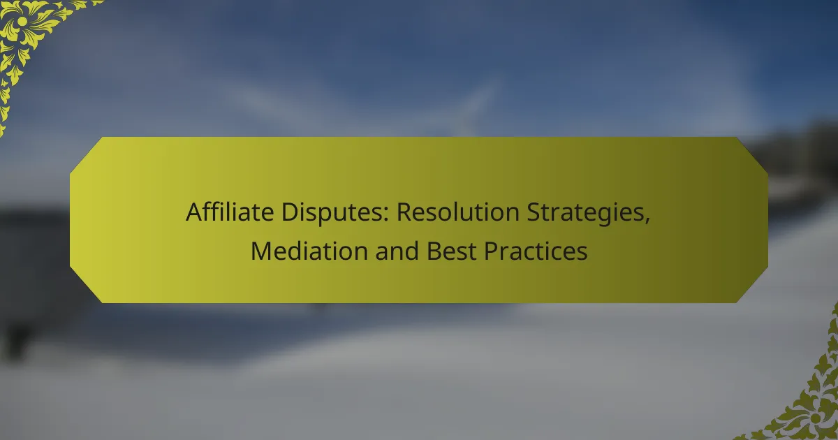 Affiliate Disputes: Resolution Strategies, Mediation and Best Practices