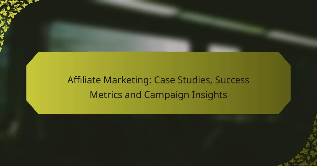 Affiliate Marketing: Case Studies, Success Metrics and Campaign Insights