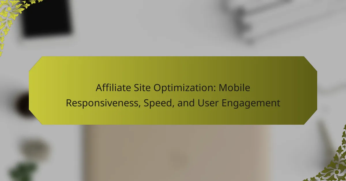 Affiliate Site Optimization: Mobile Responsiveness, Speed, and User Engagement