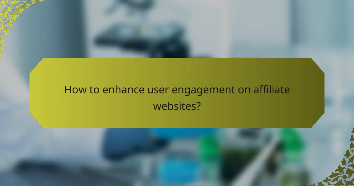 How to enhance user engagement on affiliate websites?
