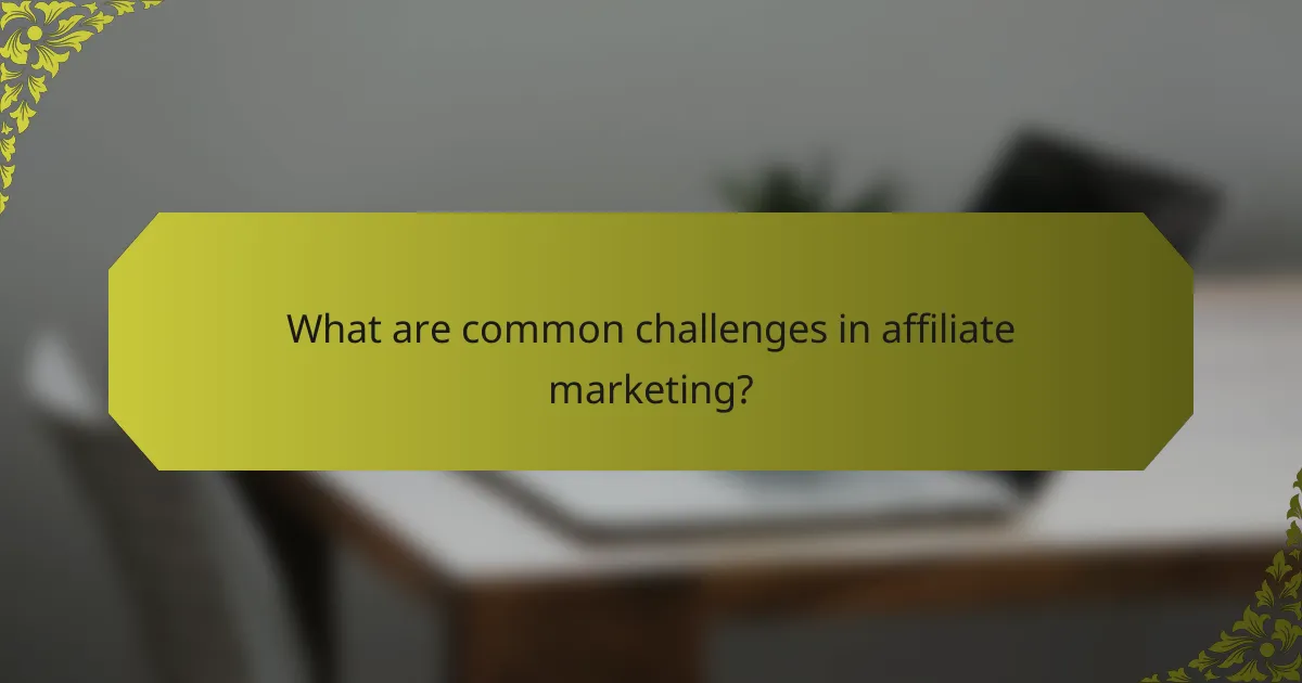 What are common challenges in affiliate marketing?