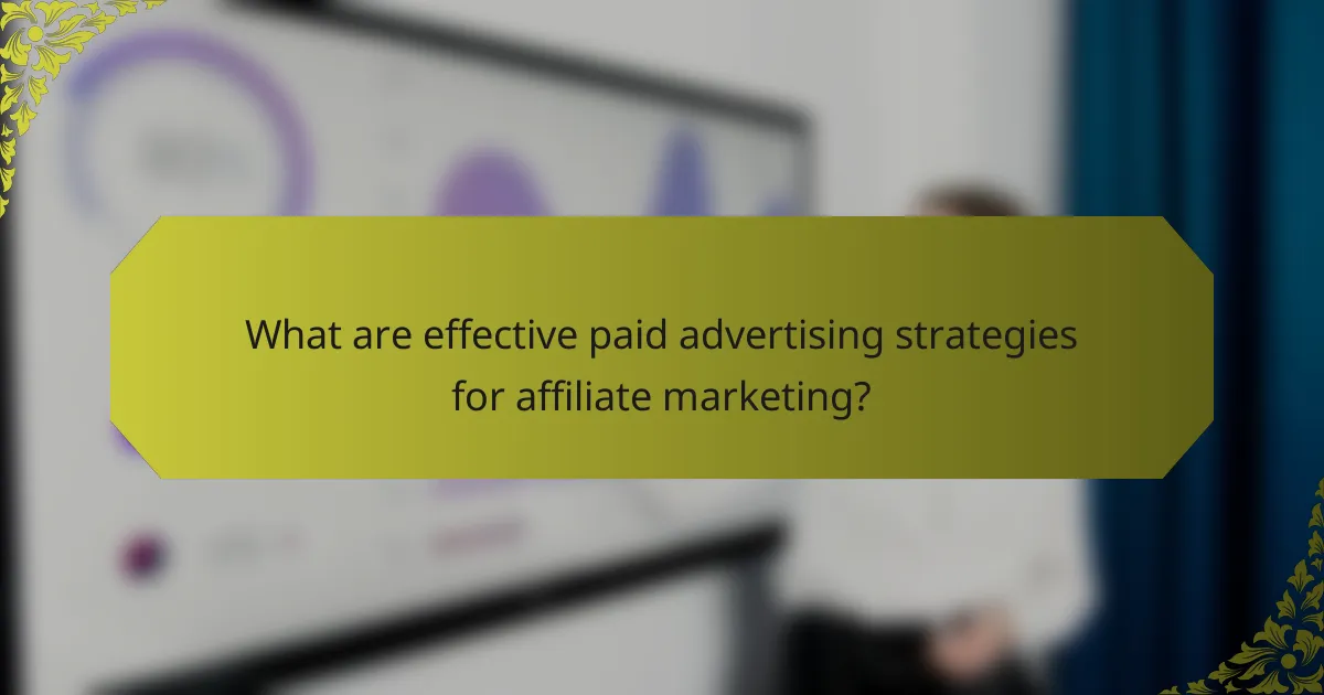 What are effective paid advertising strategies for affiliate marketing?