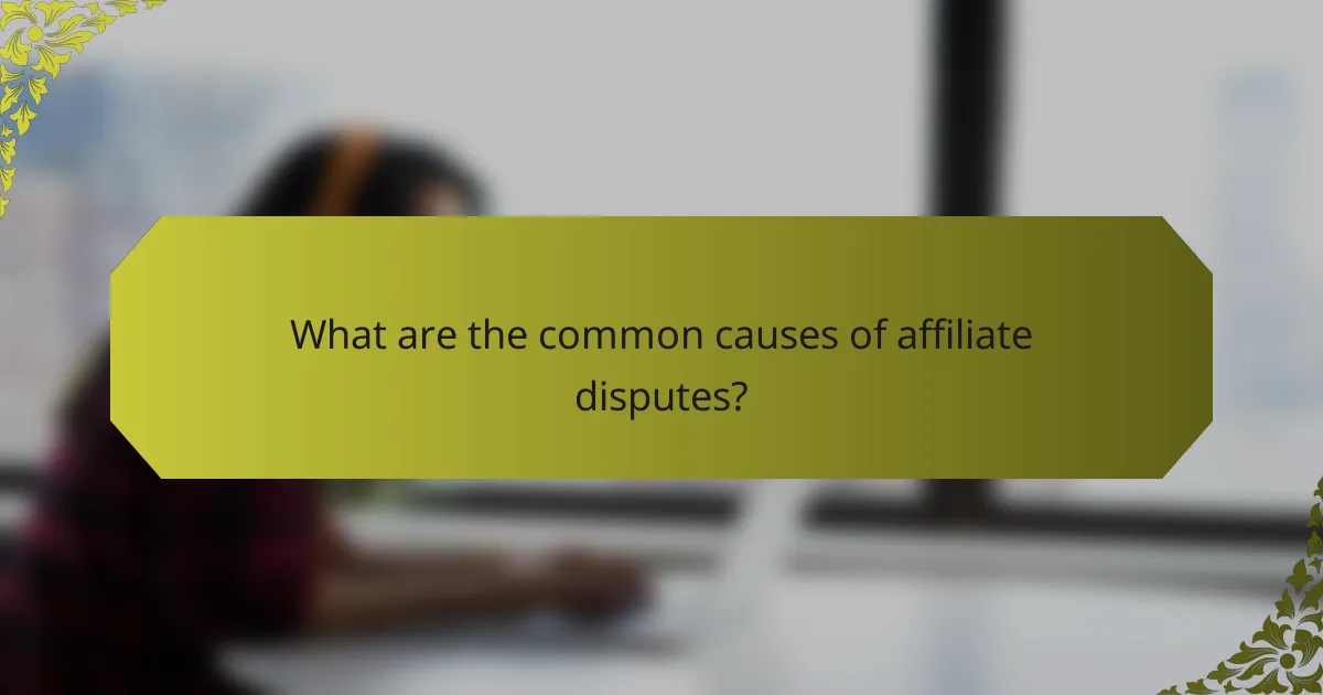 What are the common causes of affiliate disputes?