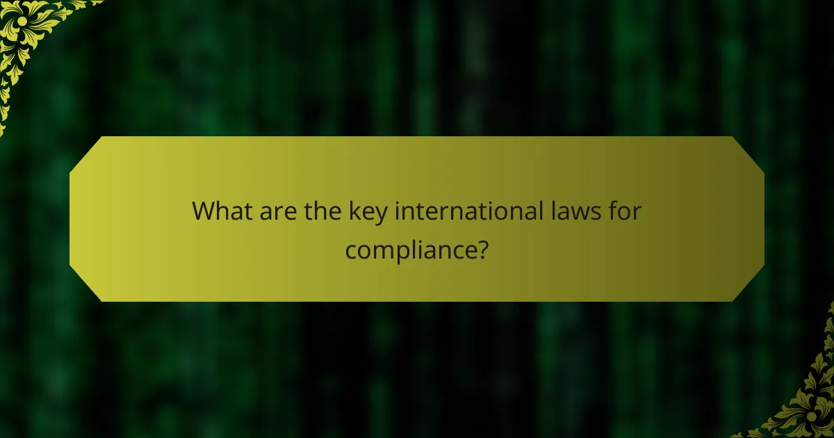 What are the key international laws for compliance?