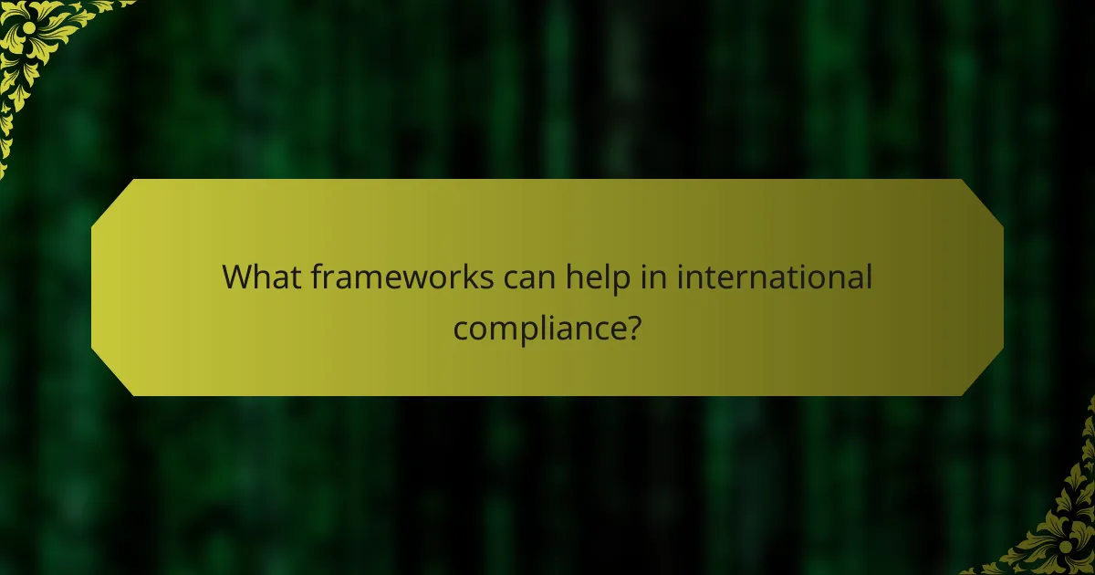 What frameworks can help in international compliance?