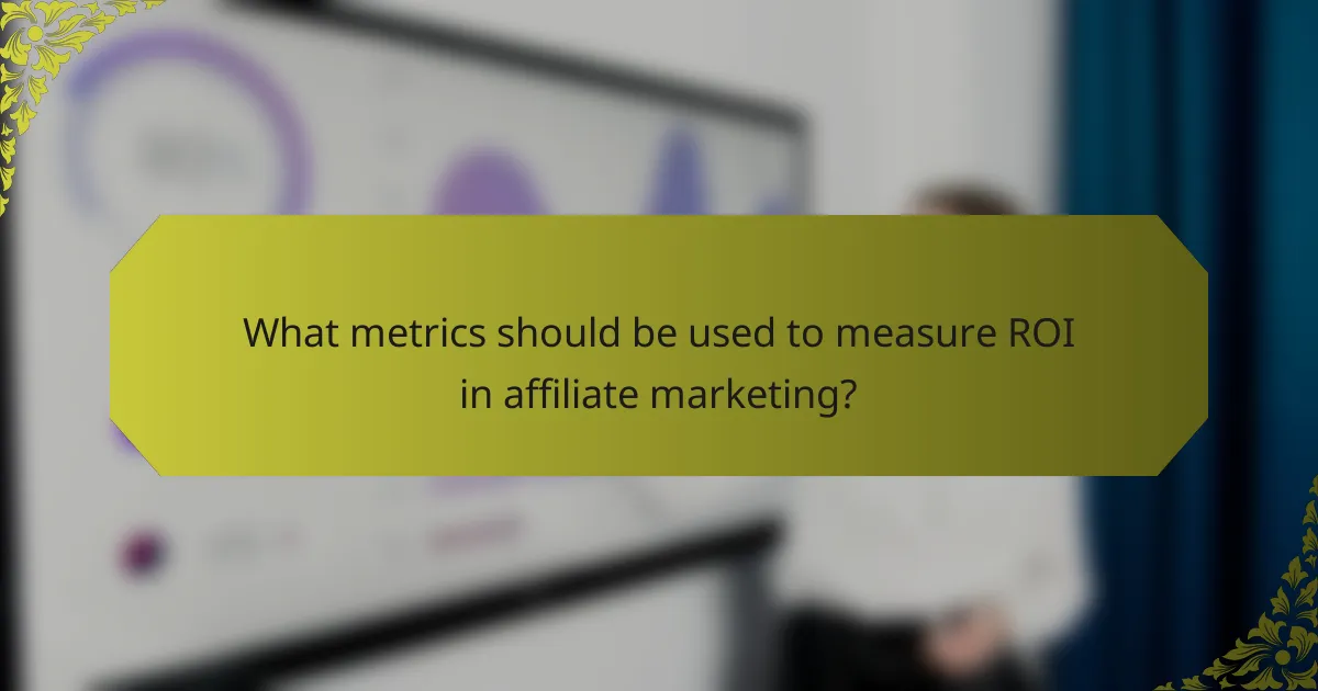 What metrics should be used to measure ROI in affiliate marketing?